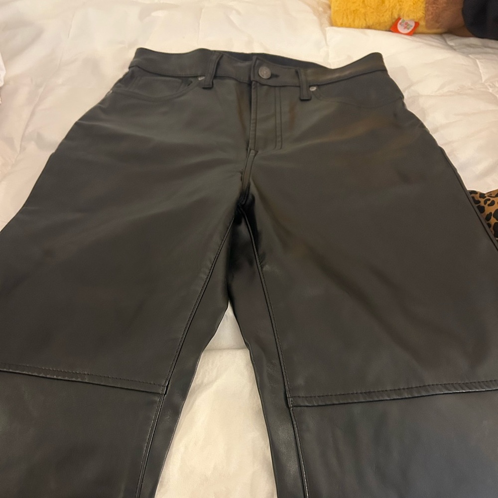 Gap Cheeky Straight Sky High Vegan Leather Pants